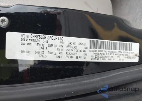 2013 Chrysler Town & Country Limited from USA, damaged, VIN 2C4RC1GG8DR758137